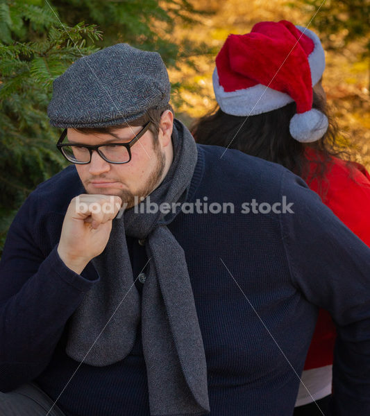 Holiday Stock Image: Plus-Size Couple at a Tree Farm - Body Liberation Photos