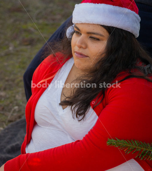 Holiday Stock Image: Plus-Size Couple at a Tree Farm - Body Liberation Photos