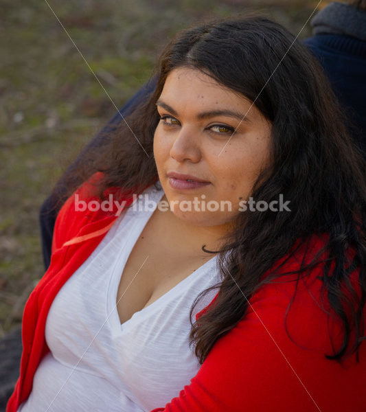 Holiday Stock Image: Plus-Size Couple at a Tree Farm - Body Liberation Photos