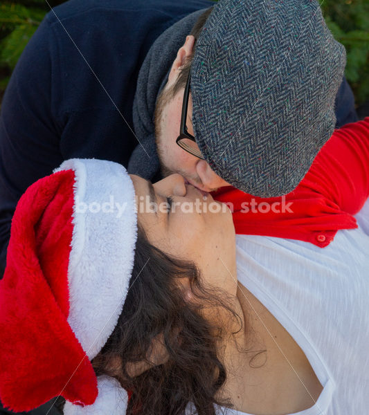 Holiday Stock Image: Plus-Size Couple at a Tree Farm - Body Liberation Photos