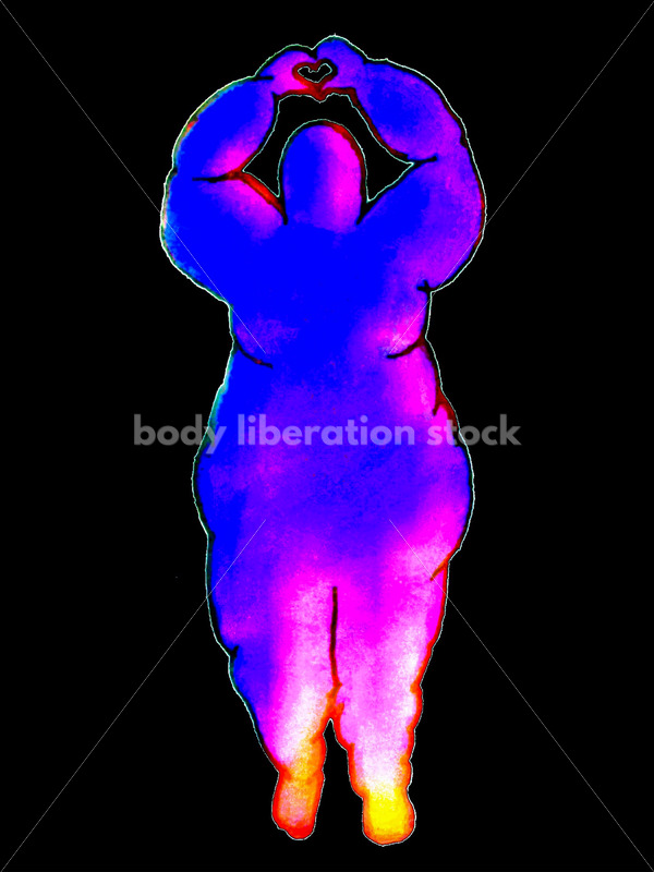 Kathryn Hack Woman Standing, heart hands Black and White - Body Liberation Photos