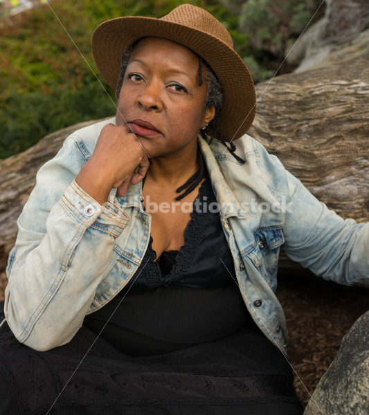 Plus-Size African American Woman Outdoors Relaxing - Body Liberation Photos