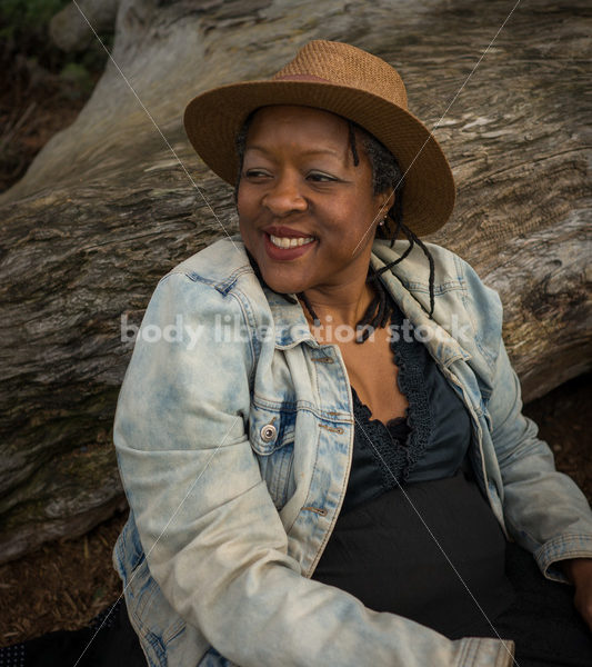 Plus-Size African American Woman Outdoors Relaxing - Body Liberation Photos