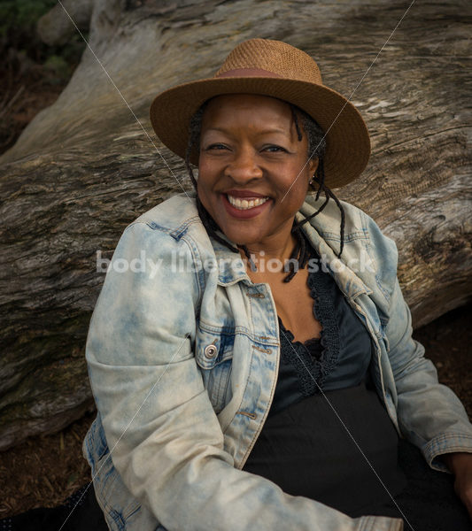 Plus-Size African American Woman Outdoors Relaxing - Body Liberation Photos