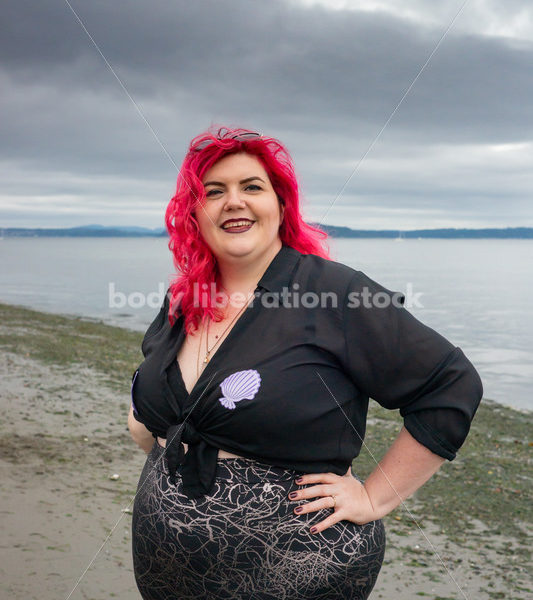 Plus-Size Stock Photo: Woman on Beach - Body Liberation Photos