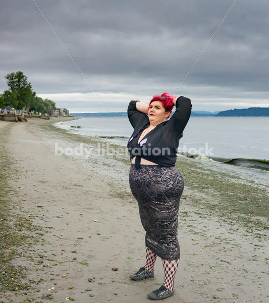 Plus-Size Stock Photo: Woman on Beach - Body Liberation Photos