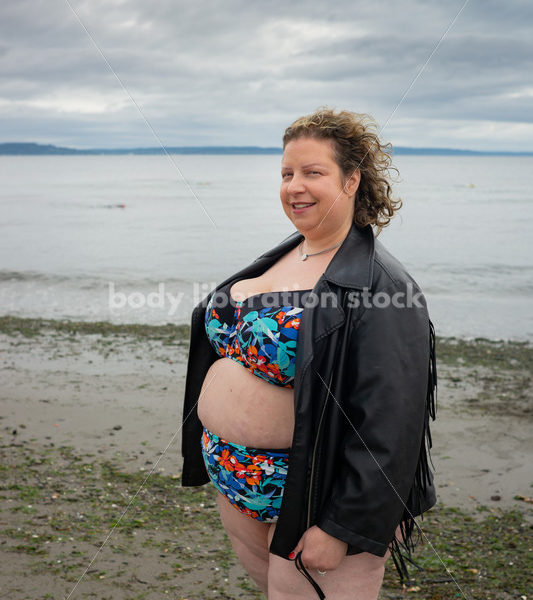 Plus-Size Stock Photo: Woman on Beach - Body Liberation Photos