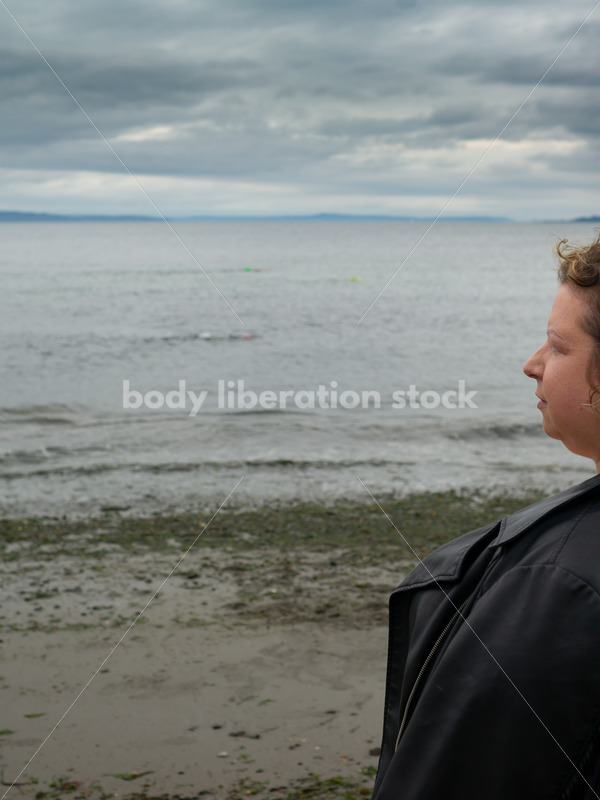 Plus-Size Stock Photo: Woman on Beach - Body Liberation Photos