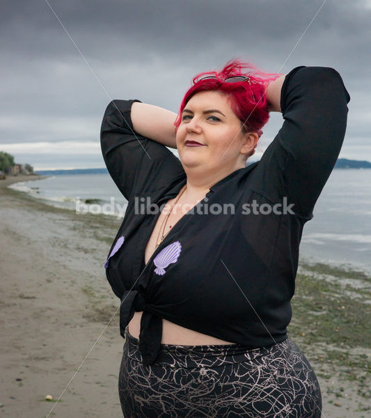 Plus-Size Stock Photo: Woman on Beach - Body Liberation Photos