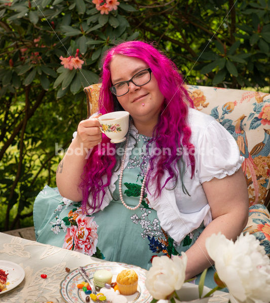 Plus-Size Woman at Tea Party - Body Liberation Photos