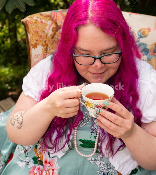 Plus-Size Woman at Tea Party - Body Liberation Photos