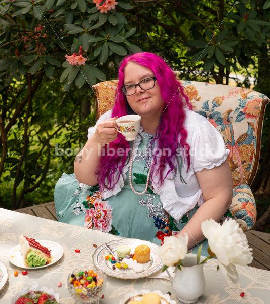 Plus-Size Woman at Tea Party - Body Liberation Photos