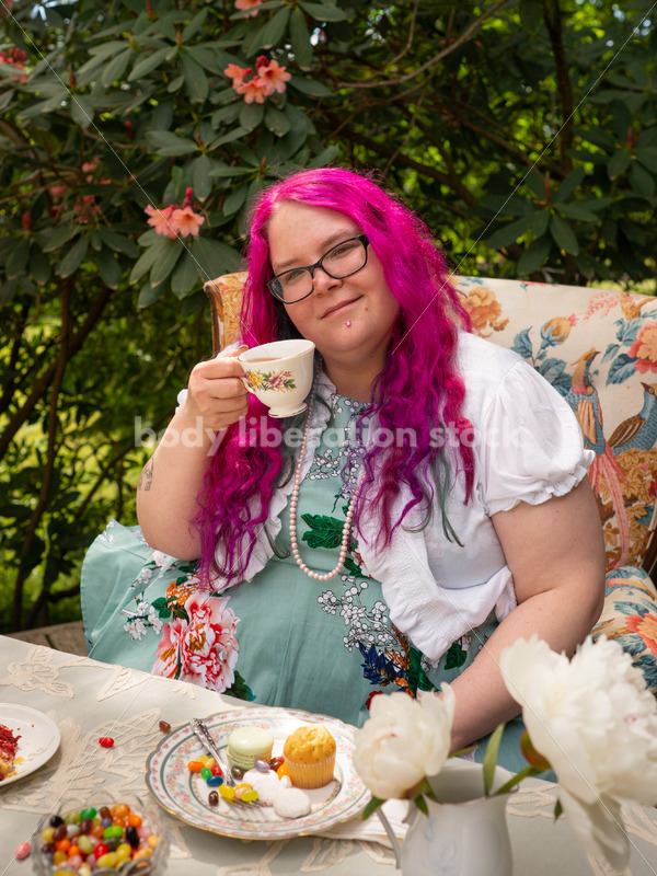Plus-Size Woman at Tea Party - Body Liberation Photos