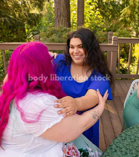 Plus-Size Women Eat, Drink, and Talk at Outdoor Summer Tea Party - Body Liberation Photos