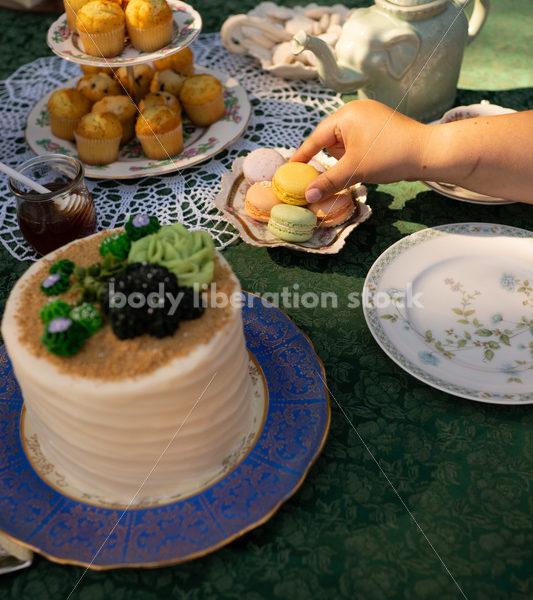 Plus-Size Women Eat, Drink, and Talk at Outdoor Summer Tea Party - Body Liberation Photos