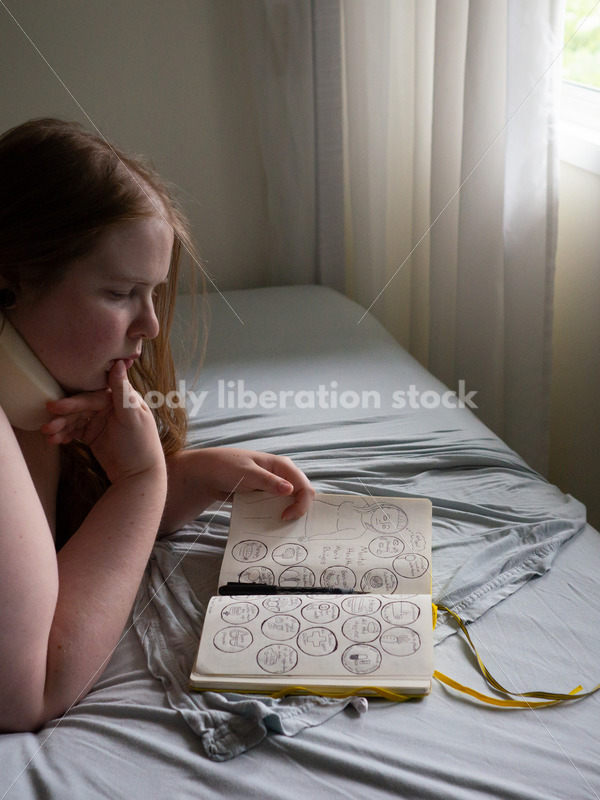 Self Care Stock Photo: Plus-Size Woman Reading in Bed - Body Liberation Photos