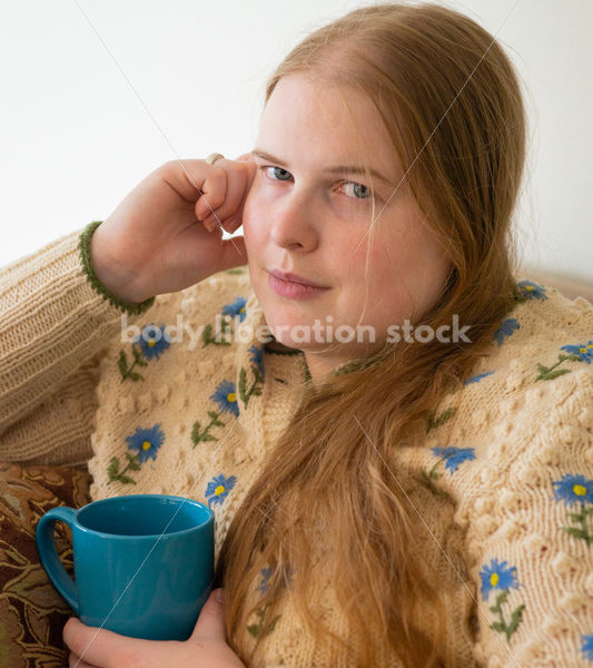 Self Care Stock Photo: Plus-Size Woman on Couch - Body Liberation Photos