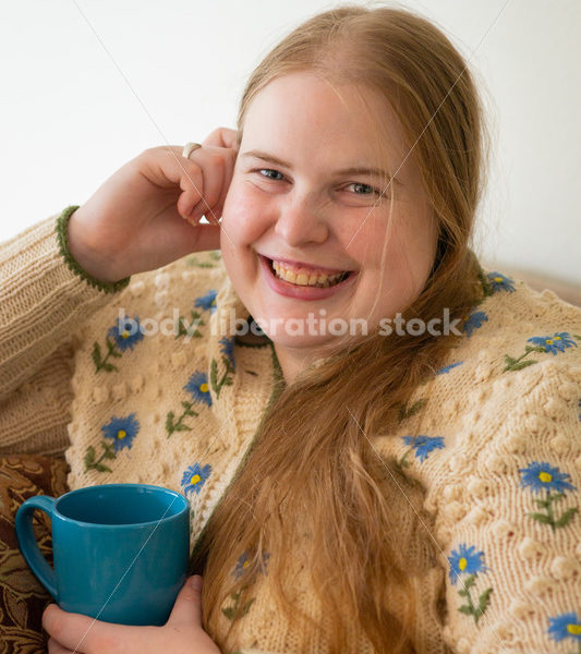 Self Care Stock Photo: Plus-Size Woman on Couch - Body Liberation Photos