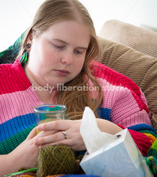 Self Care Stock Photo: Plus-Size Woman on Couch - Body Liberation Photos