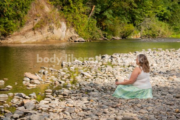 Stock Photo: Outdoor Meditation with Plus-Size Woman - Body Liberation Photos