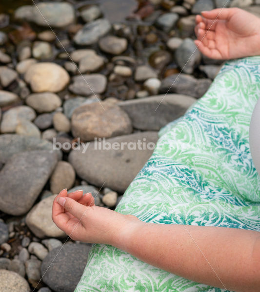 Stock Photo: Outdoor Meditation with Plus-Size Woman - Body Liberation Photos