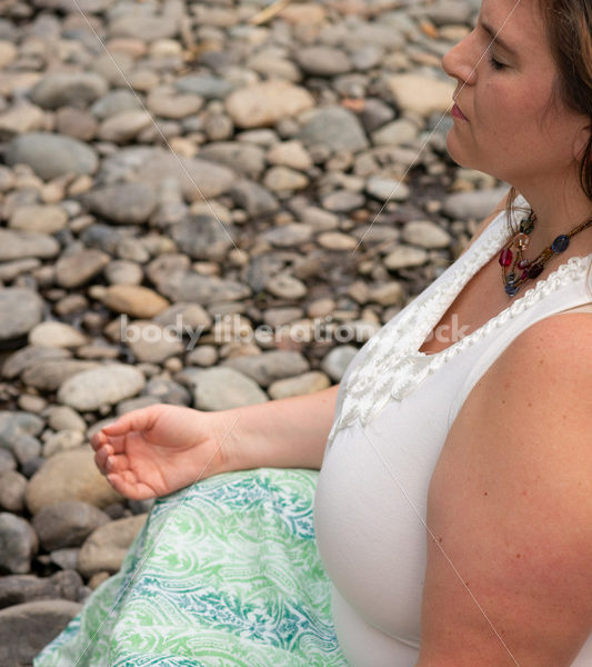 Stock Photo: Outdoor Meditation with Plus-Size Woman - Body Liberation Photos