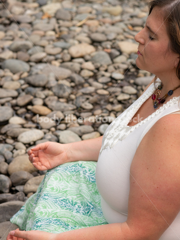 Stock Photo: Outdoor Meditation with Plus-Size Woman - Body Liberation Photos