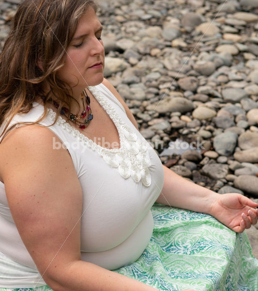 Stock Photo: Outdoor Meditation with Plus-Size Woman - Body Liberation Photos