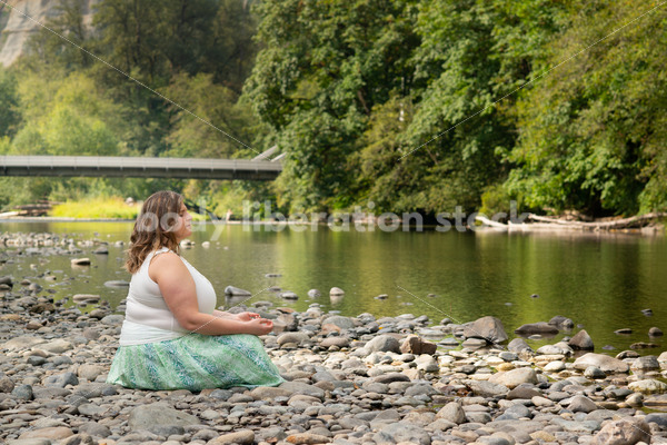 Stock Photo: Outdoor Meditation with Plus-Size Woman - Body Liberation Photos