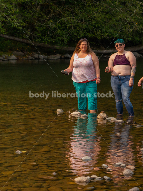 Summer Fun & Community Stock Photo: People Wading in River - It's time you  were seen ⟡ Body Liberation Photos