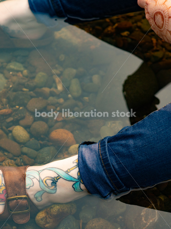 Summer Fun: Non-Binary Person in River - Body Liberation Photos