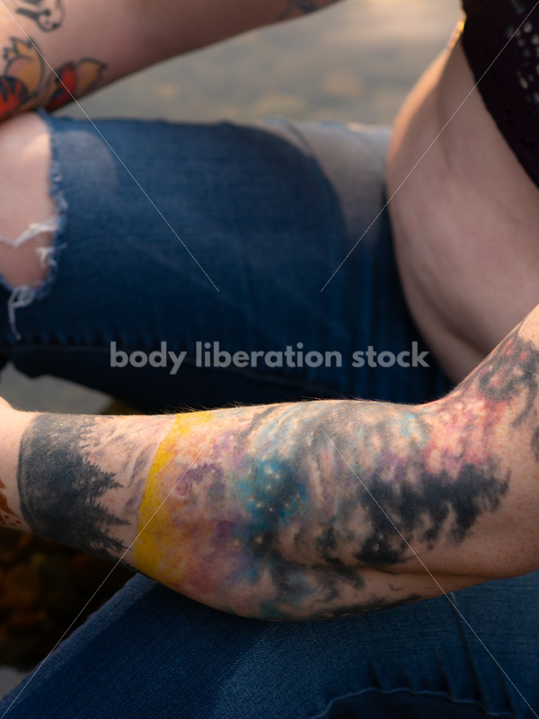 Summer Fun: Non-Binary Person in River - Body Liberation Photos