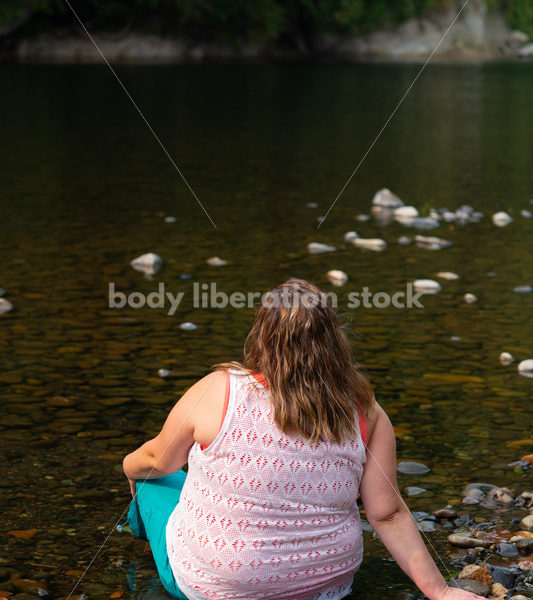 Summer Fun: Plus-Size Woman in River - Body Liberation Photos