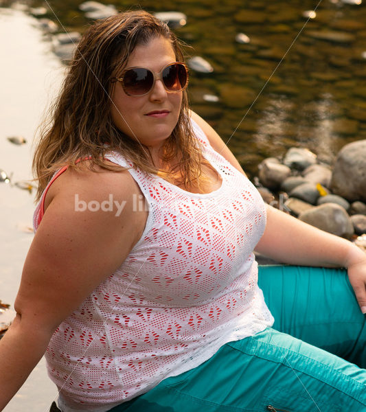 Summer Fun: Plus-Size Woman in River - Body Liberation Photos