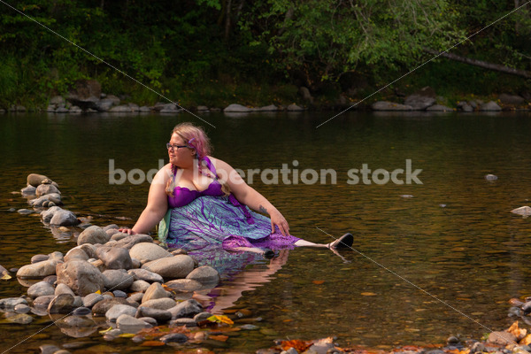 Summer Fun: Plus-Size Woman in River - Body Liberation Photos