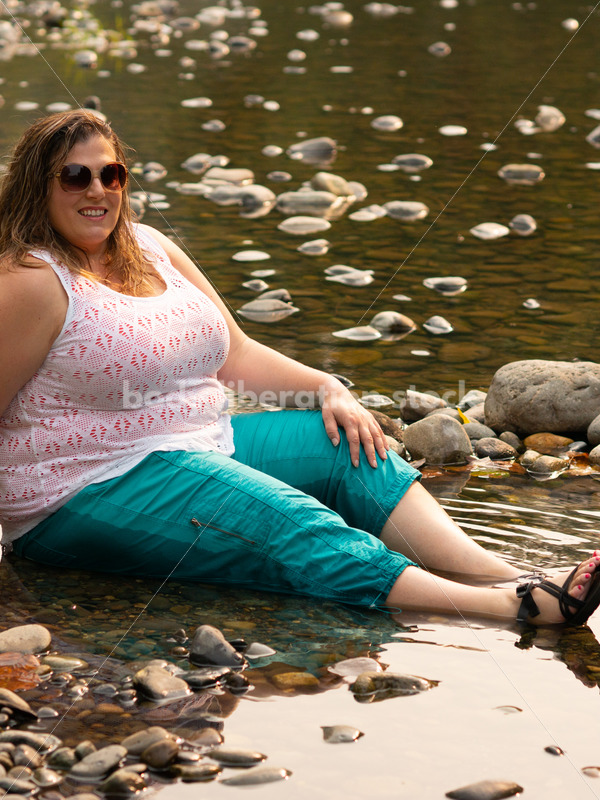 Summer Fun: Plus-Size Woman in River - Body Liberation Photos