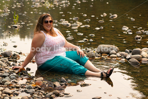 Summer Fun: Plus-Size Woman in River - Body Liberation Photos