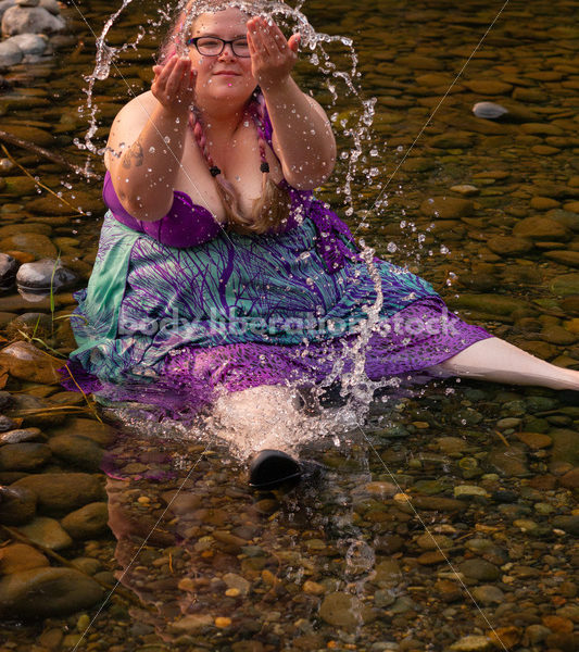 Summer Fun: Plus-Size Woman in River - Body Liberation Photos