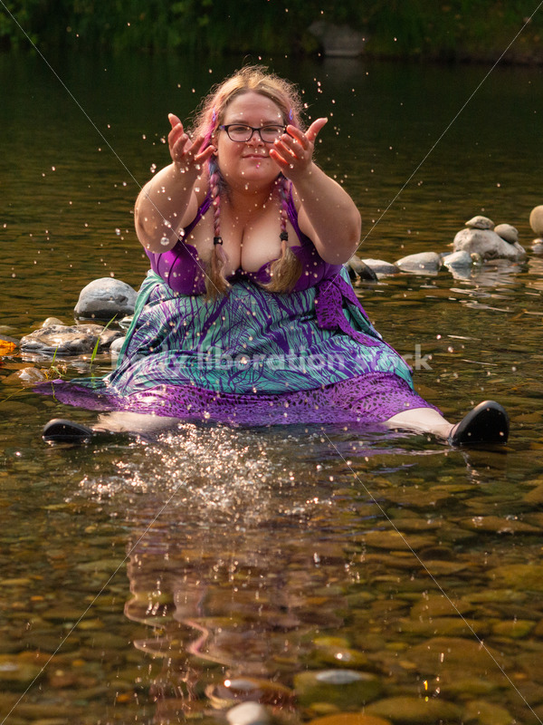 Summer Fun: Plus-Size Woman in River - Body Liberation Photos