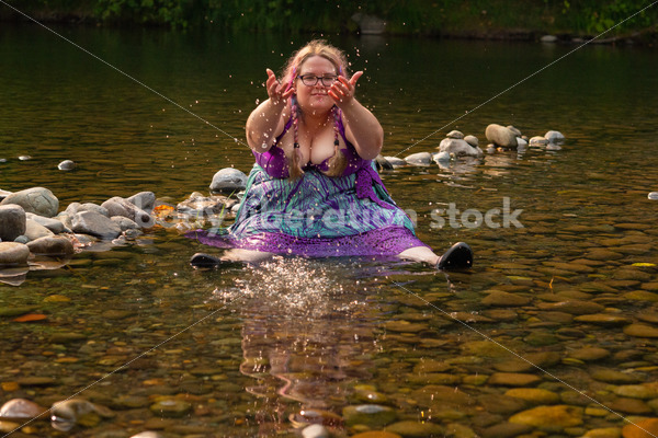 Summer Fun: Plus-Size Woman in River - Body Liberation Photos