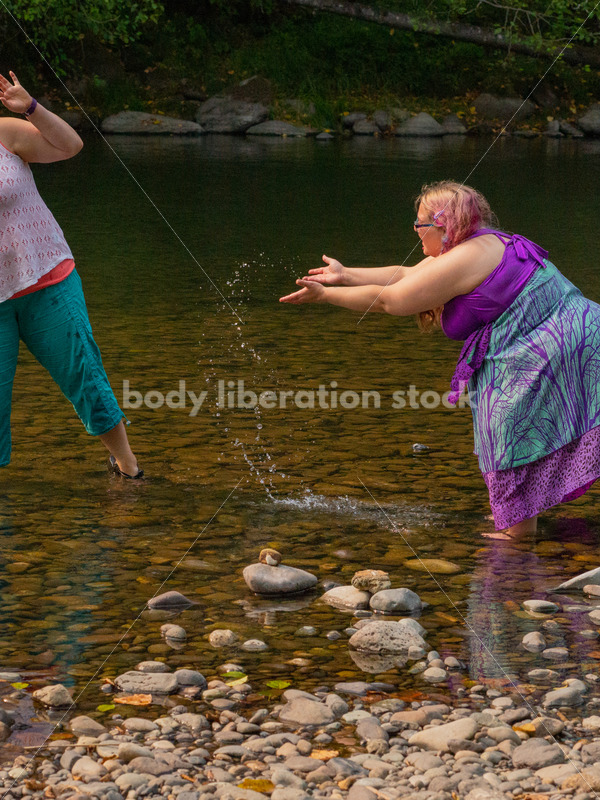 Summer Fun & Community Stock Photo: People Wading in River - Body Liberation Photos