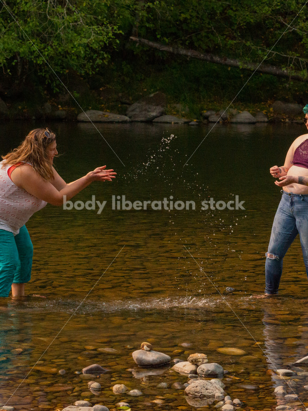 Summer Fun & Community Stock Photo: People Wading in River - Body Liberation Photos
