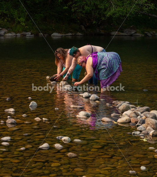 Summer Fun & Community Stock Photo: People Wading in River - Body Liberation Photos