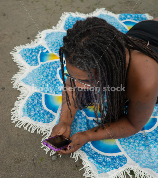 Technology Stock Image: Smartphone on the Beach - Body Liberation Photos