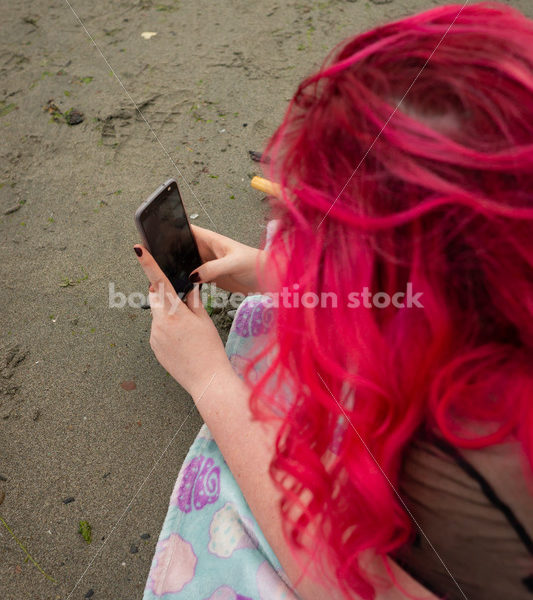 Technology Stock Image: Smartphone on the Beach - Body Liberation Photos