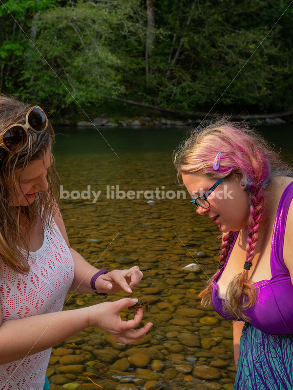 summer Fun & Community Stock Photo: People Wading in River - Body Liberation Photos