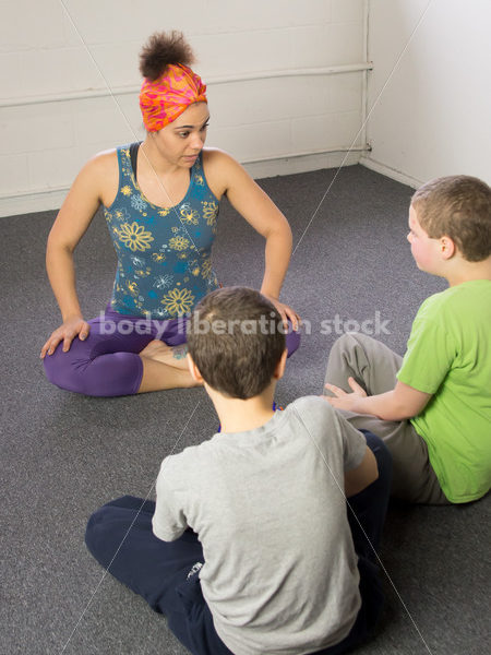 Body Positive Yoga Stock Image: Family Yoga Class - Body Liberation Photos & Stock