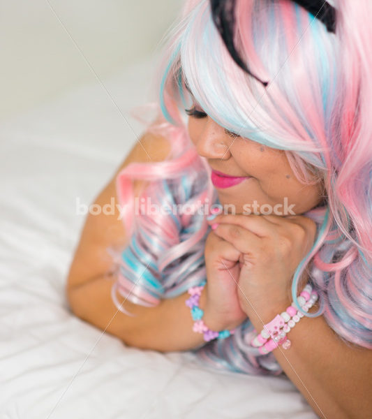 Cosplay Stock Photo: Plus Size Lolita Relaxing - Body Liberation Photos & Stock