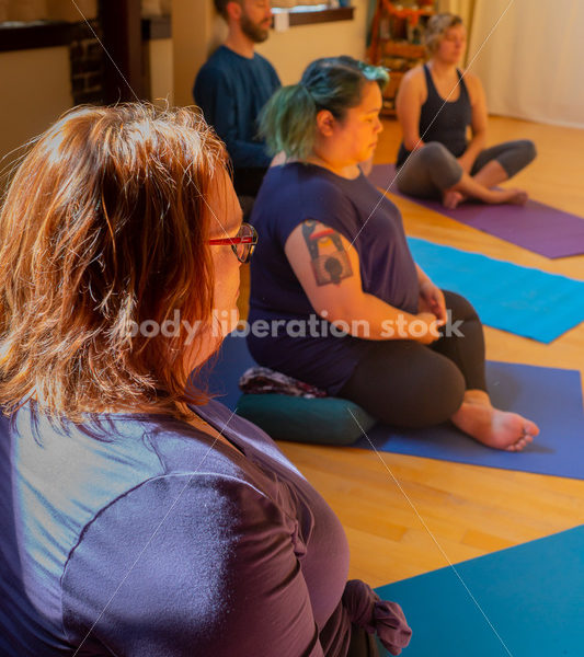 Diverse Mindfulness Stock Photo: Meditation During Yoga Class - Body positive stock and client photography + more | Seattle