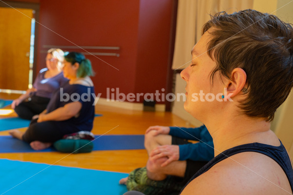 Diverse Mindfulness Stock Photo: Meditation During Yoga Class - Body positive stock and client photography + more | Seattle